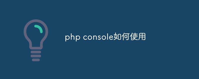 php console如何使用