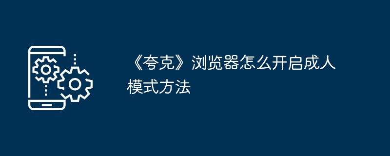 《夸克》浏览器怎么开启成人模式方法-第1张图片-海印网