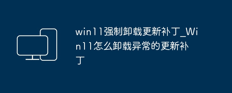 win11强制卸载更新补丁?Win11怎么卸载异常的更新补丁-第1张图片-海印网