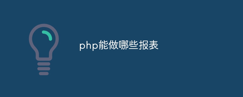 php能做哪些报表-第1张图片-海印网