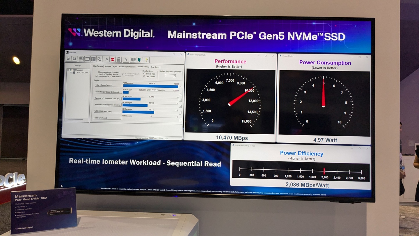 顺序读取接近 15GB/s ！西部数据展示客户端 PCIe Gen5 固态硬盘-第5张图片-海印网