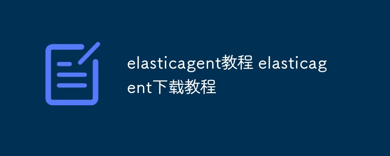 elasticagent教程 elasticagent下载教程-第1张图片-海印网