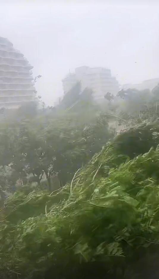 文昌暴雨下到天地间白茫茫一片：超强台风摩羯登陆-第2张图片-海印网