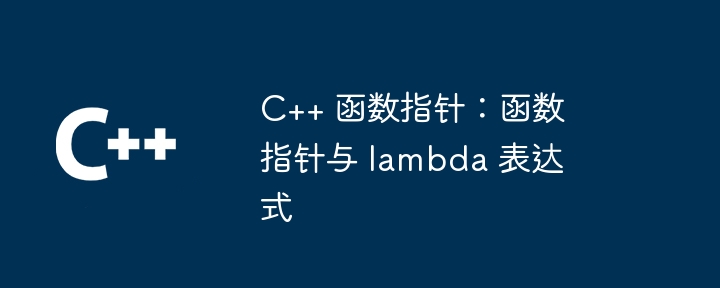 C++ 函数指针：函数指针与 lambda 表达式-第1张图片-海印网