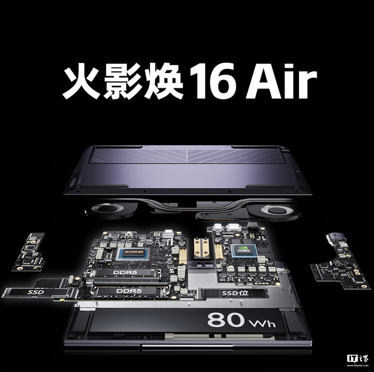 火影焕 16 Air 游戏本新增配置 11 月 25 日首销，R7 8845HS + 32G + 1T + RTX4060 售 6999 元-第1张图片-海印网