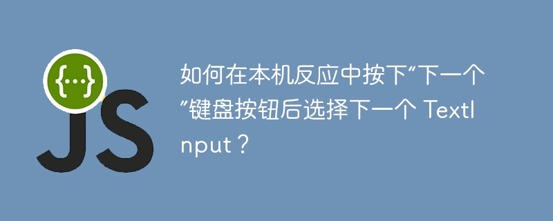 如何在本机反应中按下“下一个”键盘按钮后选择下一个 TextInput？-第1张图片-海印网