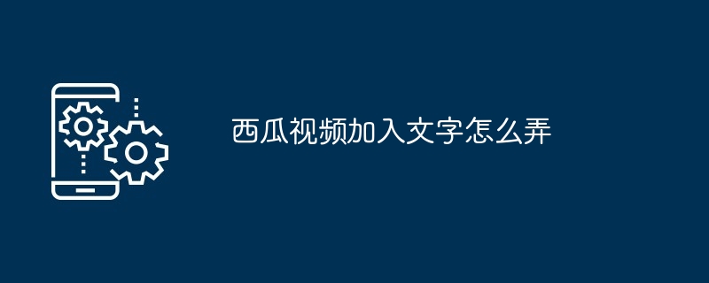 西瓜视频加入文字怎么弄