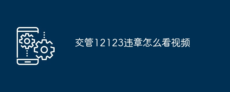 交管12123违章怎么看视频