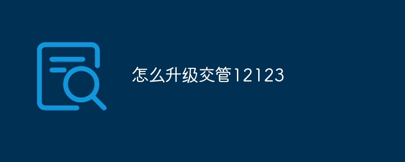 怎么升级交管12123