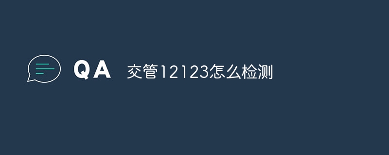 交管12123怎么检测