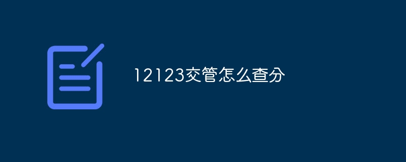 12123交管怎么查分