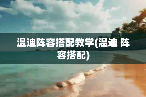 温迪阵容搭配教学(温迪 阵容搭配)-第1张图片-海印网