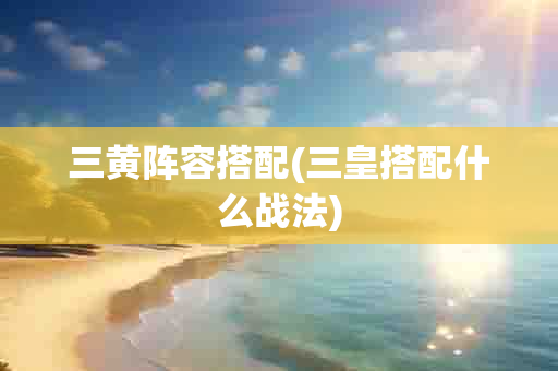 三黄阵容搭配(三皇搭配什么战法)-第1张图片-海印网