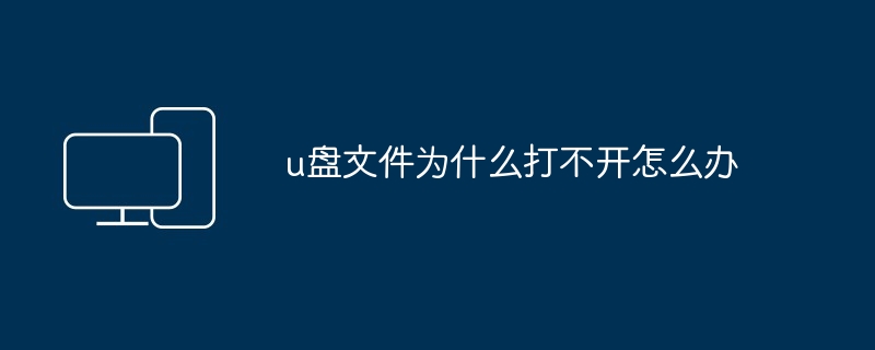 u盘文件为什么打不开怎么办