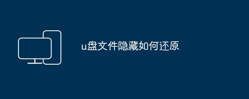 u盘文件隐藏如何还原