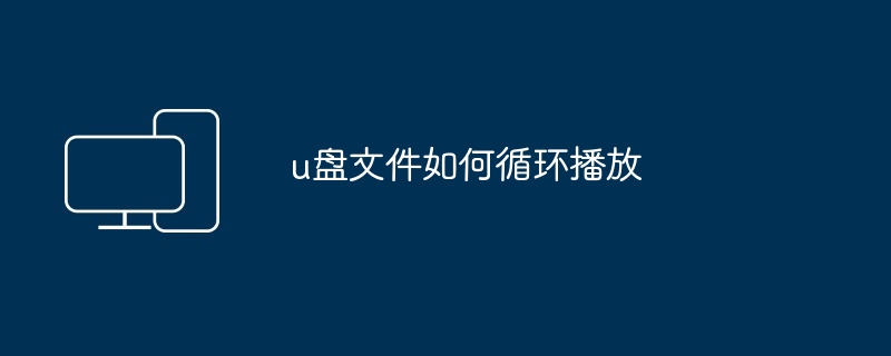 u盘文件如何循环播放-第1张图片-海印网