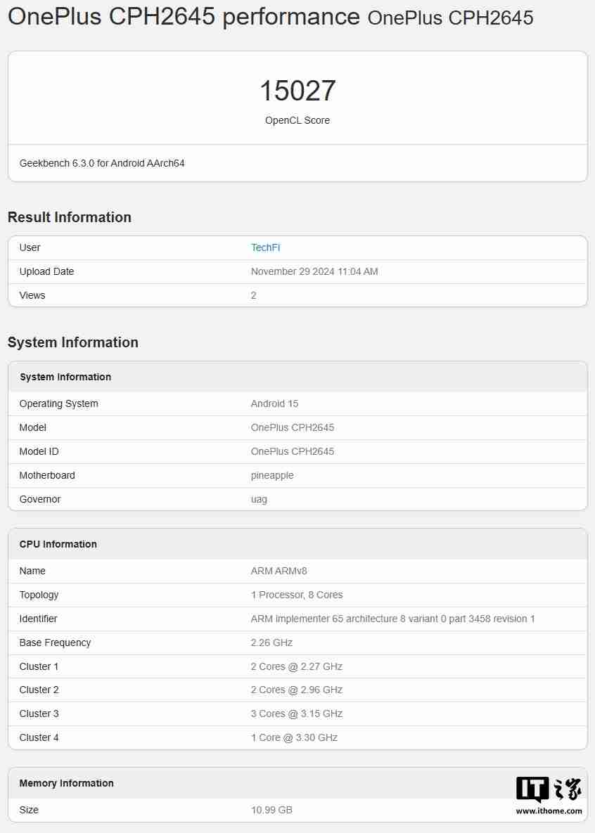 一加 13R 现身 Geekbench，搭载高通骁龙 8 Gen 3-第2张图片-海印网