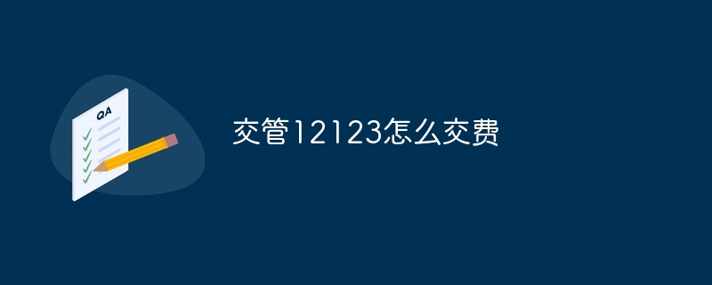 交管12123怎么交费