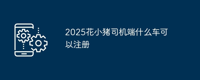 2025花小猪司机端什么车可以注册