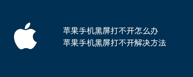 苹果手机黑屏打不开怎么办 苹果手机黑屏打不开解决方法