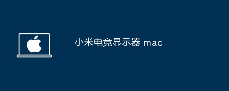 小米电竞显示器 mac