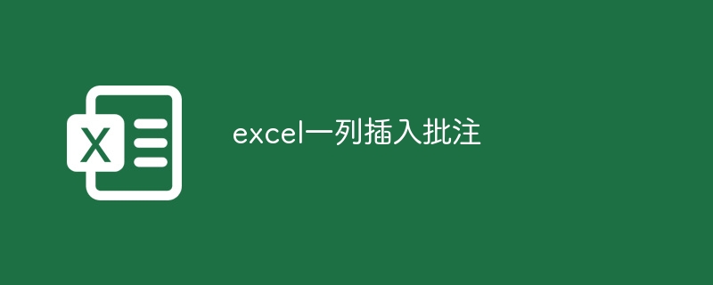 excel一列插入批注-第1张图片-海印网