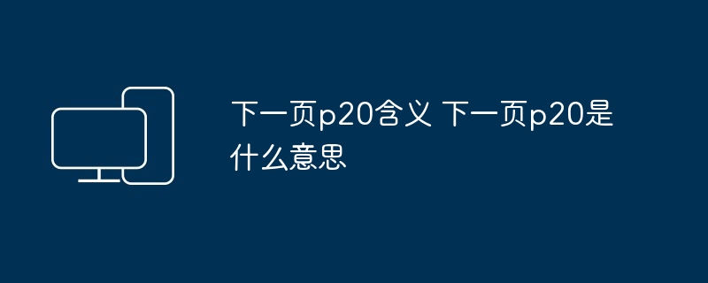 下一页p20含义 下一页p20是什么意思-第1张图片-海印网