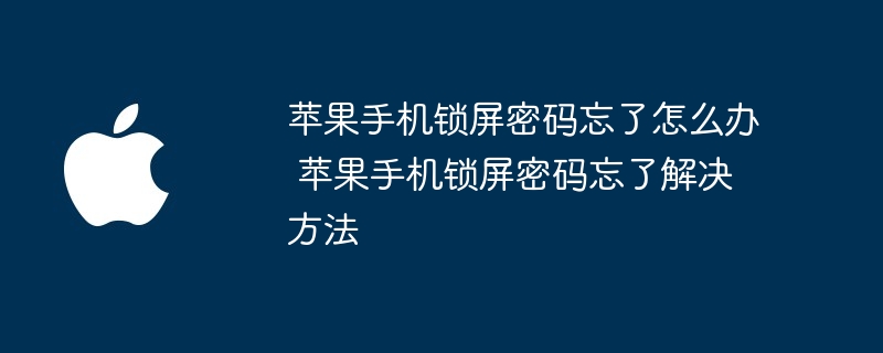 苹果手机锁屏密码忘了怎么办 苹果手机锁屏密码忘了解决方法