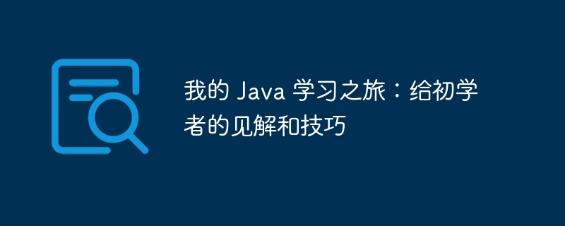 我的 Java 学习之旅：给初学者的见解和技巧-第1张图片-海印网