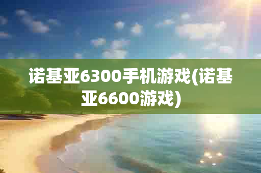 诺基亚6300手机游戏(诺基亚6600游戏)-第1张图片-海印网