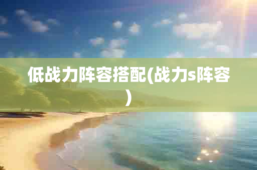 低战力阵容搭配(战力s阵容)-第1张图片-海印网