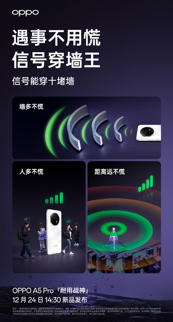 OPPO A5 Pro首创猎手天线架构：信号能穿十堵墙-第2张图片-海印网