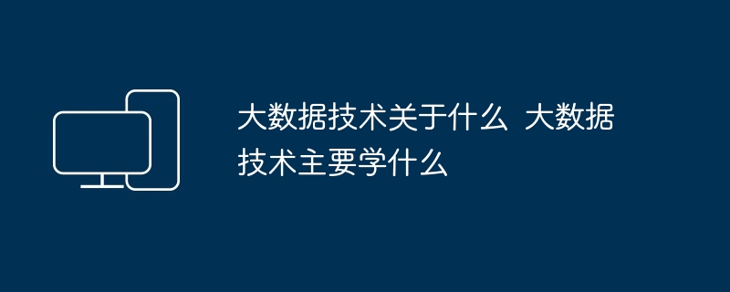 大数据技术关于什么 大数据技术主要学什么-第1张图片-海印网