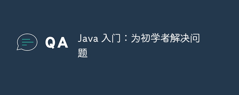 Java 入门：为初学者解决问题-第1张图片-海印网