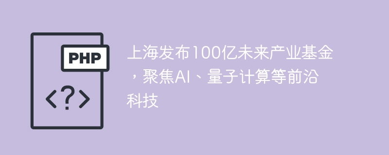 上海发布100亿未来产业基金，聚焦AI、量子计算等前沿科技