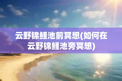 云野锦鲤池前冥想(如何在云野锦鲤池旁冥想)